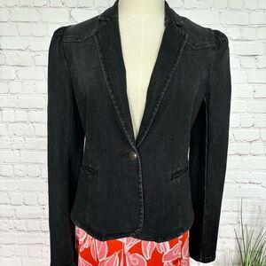 FOR THE REPUBLIC Long Sleeve Black Tailored Jean Jacket--S